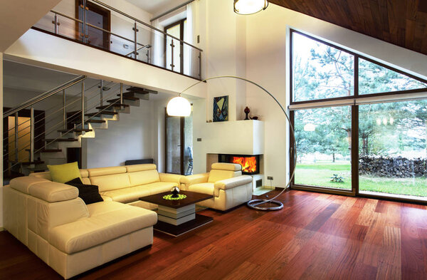 The interior of a country house, home furnishings, furniture