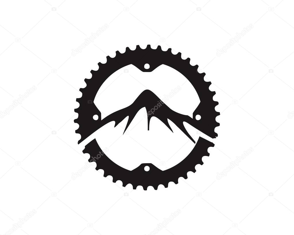 Mountain bike gear logo vector