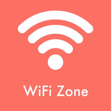 Güzel mercan zemin üzerinde wifi bölgesi sembolü