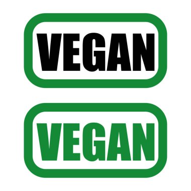 yeşil ve siyah renklerde vegan logosu