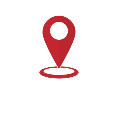 düz tasarım boş arka planda harita pin