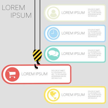 Vektör Infographic beş seçenekleri iş kavramı sunumu