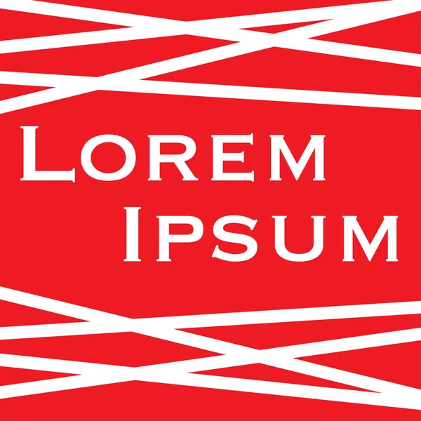 Ipsum Lorem avec des rayures blanches fond rouge — Image vectorielle