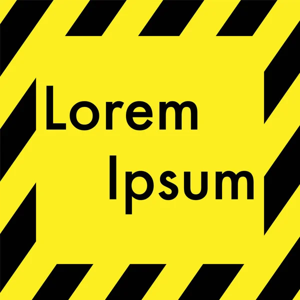 Lorem ipsum signe jaune avec cadre de prudence — Image vectorielle