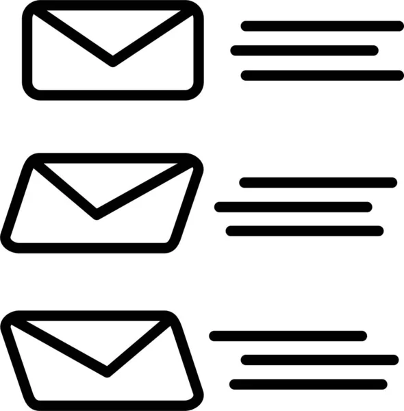 Tres sobres de entrega de correo volando al receptor — Vector de stock