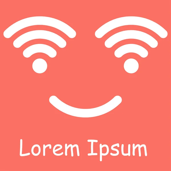 Sourire visage en wifi symbole lorem — Image vectorielle