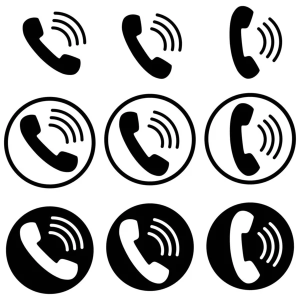 Set di nove icone del numero di telefono — Vettoriale Stock