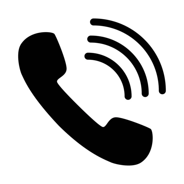 Numero di telefono appendere sull'icona chiamata nero — Vettoriale Stock