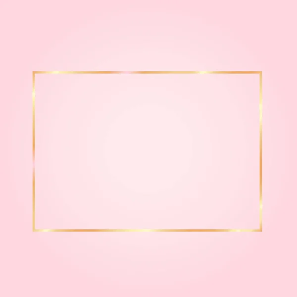 Mooie Roze Achtergrond Met Een Gouden Frame — Stockvector