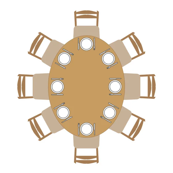 Familie ontmoetingspunt de ronde tafel samen — Stockvector