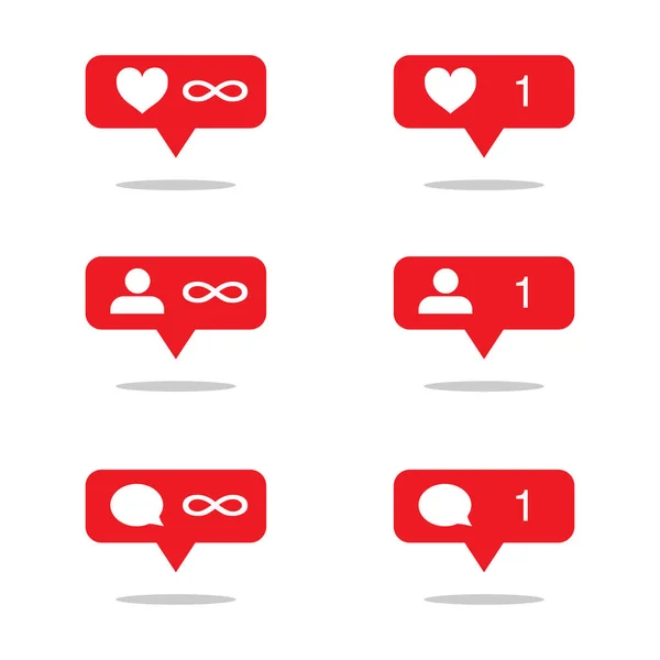 Set pictogrammen voor sociale media plat — Stockvector