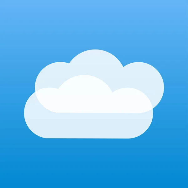 Cloudy weather two white clouds blue sky — Stock Vector