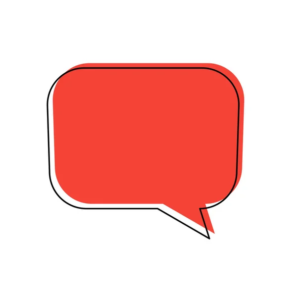 Casella di chat parlare bolla rosso cornice nera — Vettoriale Stock