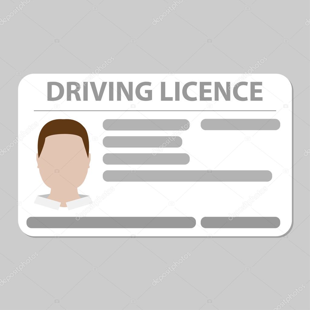 driving licence plastic card plain grey background