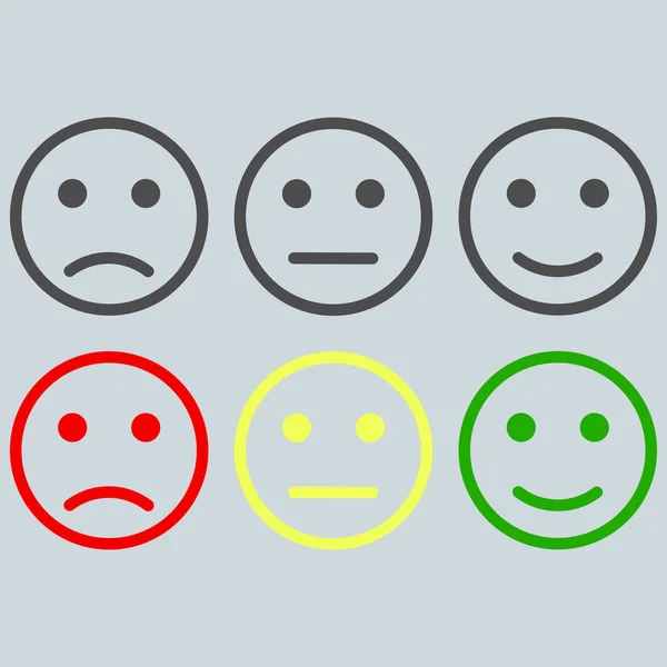 いくつかのサービスを評価するための笑顔のセット — ストックベクタ