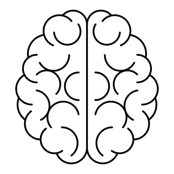 Biały ikona mózg na białym tle tło zarys — Wektor stockowy