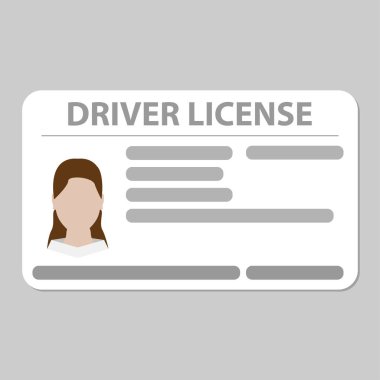 ehliyet plastik kart düz gri arka plan