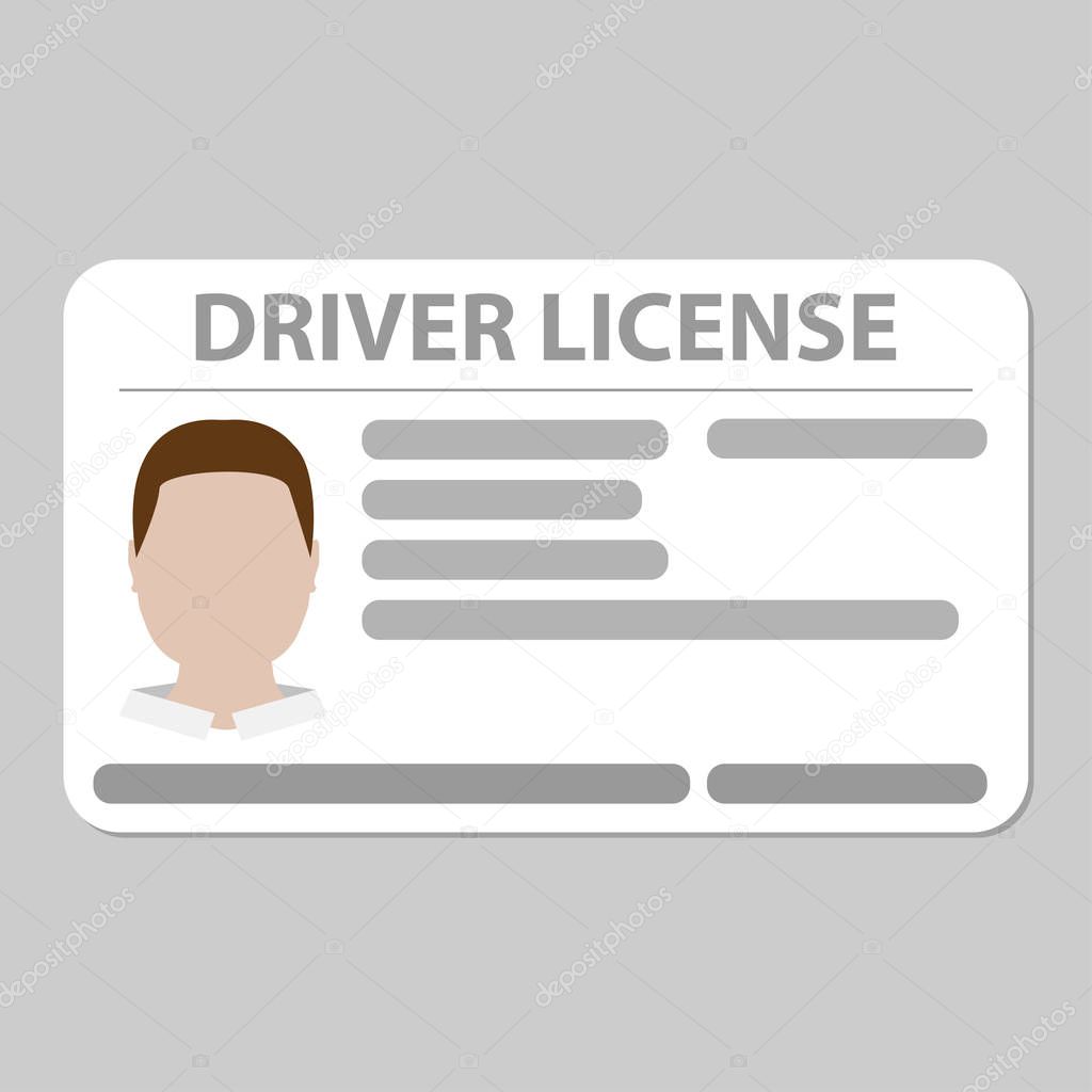 driver license plastic card plain grey background