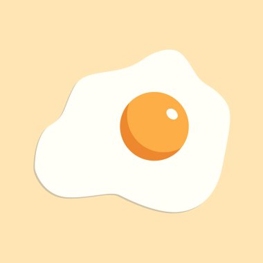 lite arka plan üzerinde kızarmış yumurta düz tasarım