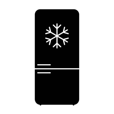 üzerinde kar tanesi ile uzun boylu buzdolabı simgesi