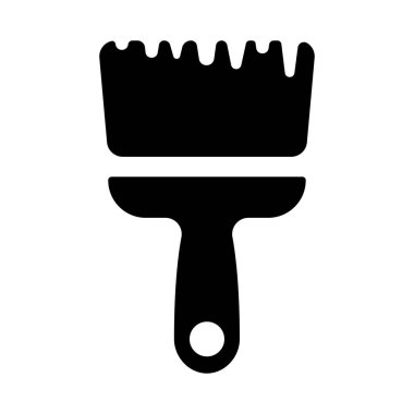 beyaz arka plan vektörü üzerinde boya fırçası siyah