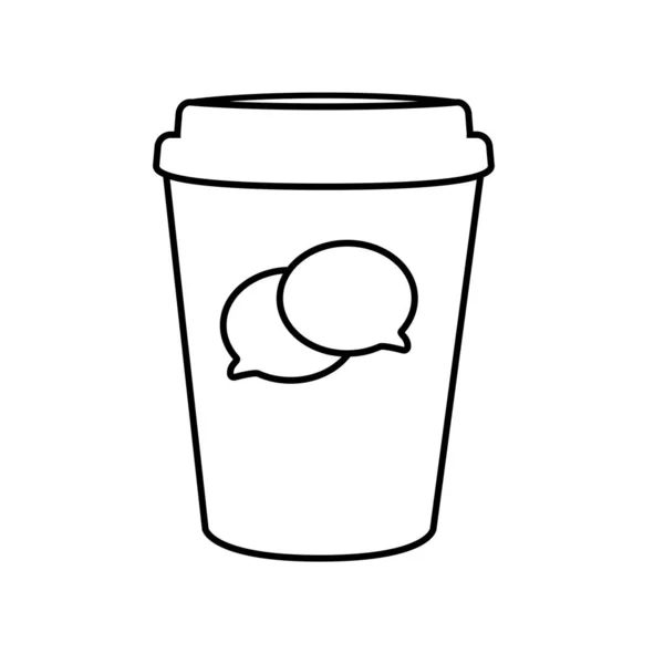 Coffe ikona kubek papieru na białym tle — Wektor stockowy