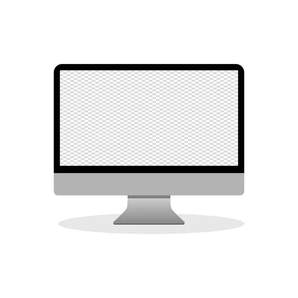 Plain single desktop computer on white background — Stock Vector