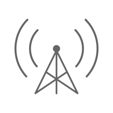 beyaz arka planda radyo iletim kulesi simgesi