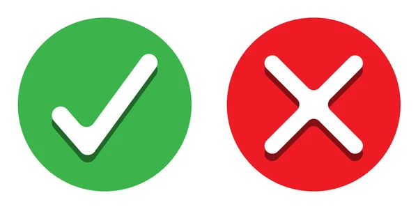 Icono llano que muestra sí o no color — Vector de stock