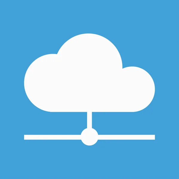 Значок білої хмари для резервного зберігання в Інтернеті — стоковий вектор