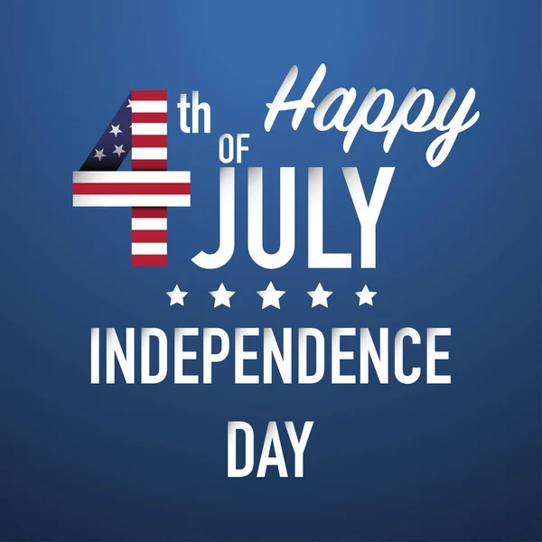 Fjärde juli Lycklig självständighetsdagen USA — Stock vektor