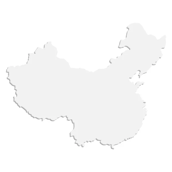 Карта Китайской Народной Республики белый фон — стоковый вектор