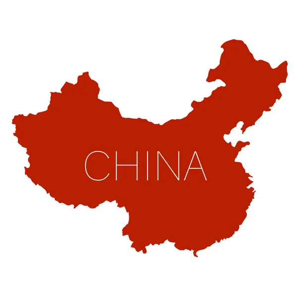 Chińska Republika Ludowa Mapa białe tło — Wektor stockowy