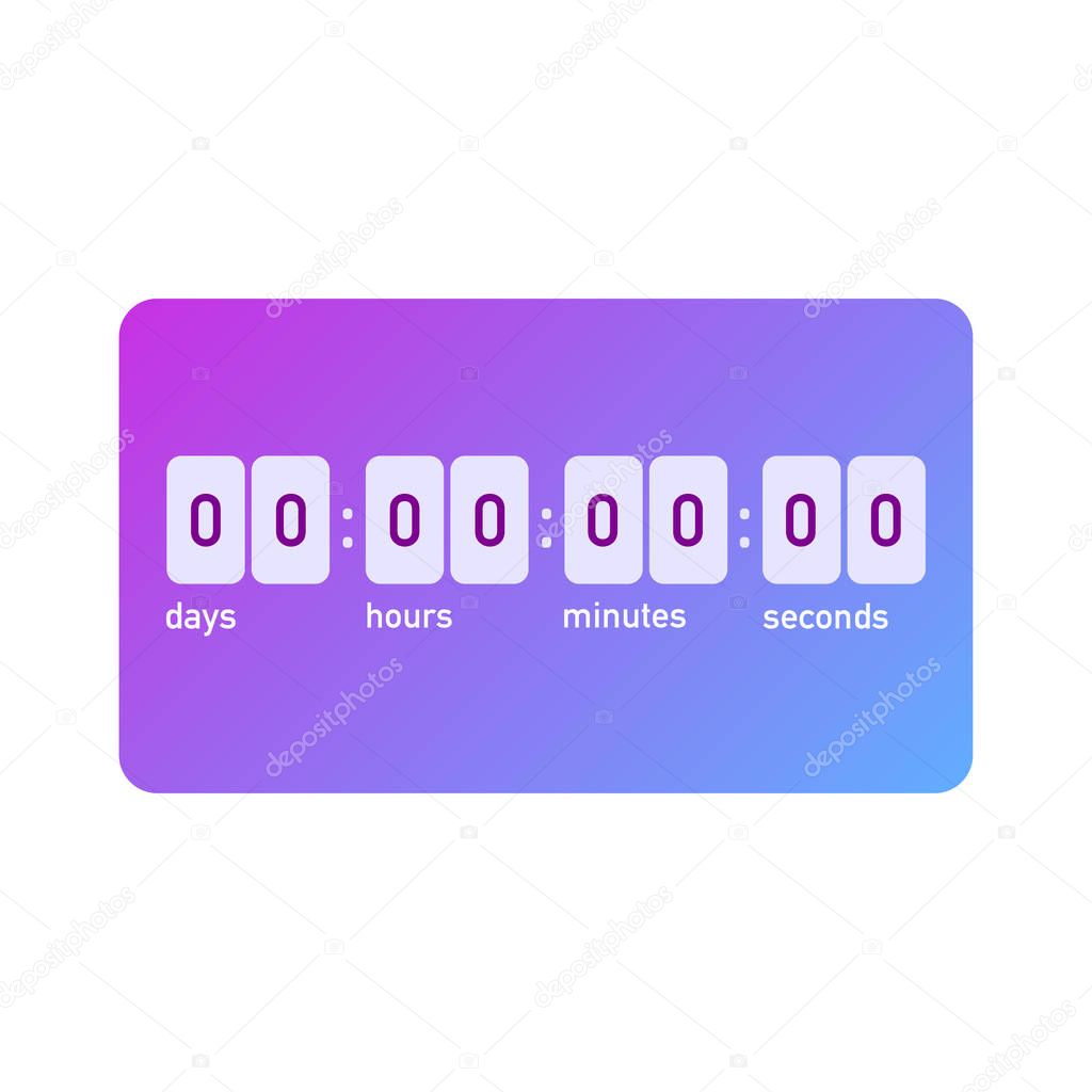 fancy count down timer with instagram gradient