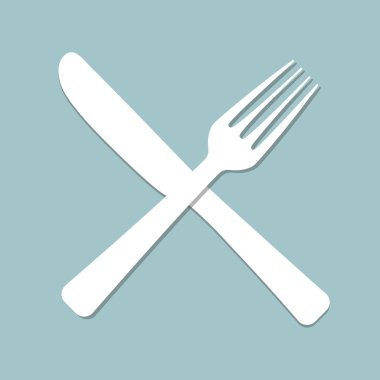 çatal ve kaşık ile kafe için logo