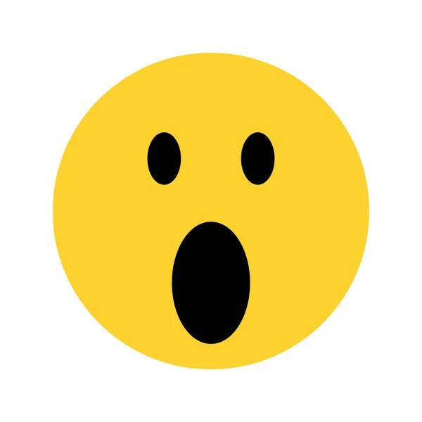 Faccina gialla sorridente emoji su sfondo bianco — Vettoriale Stock
