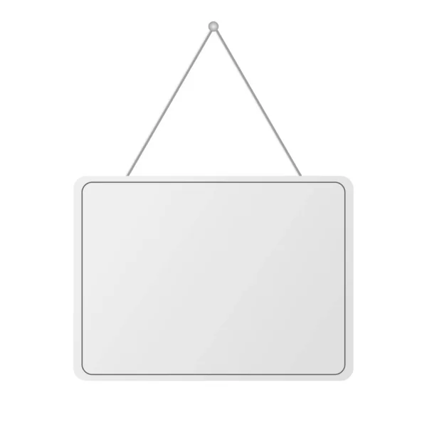 Leere realistische Türaufhängeplatte weißer Hintergrund — Stockvektor