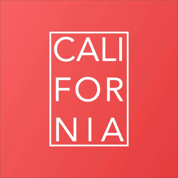 Californie état sur fond vivant corail moderne — Image vectorielle