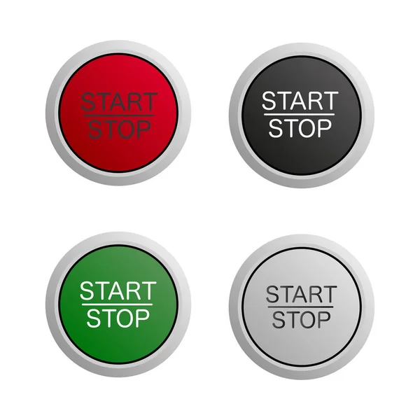 Start snd stop button on white background — Stock Vector