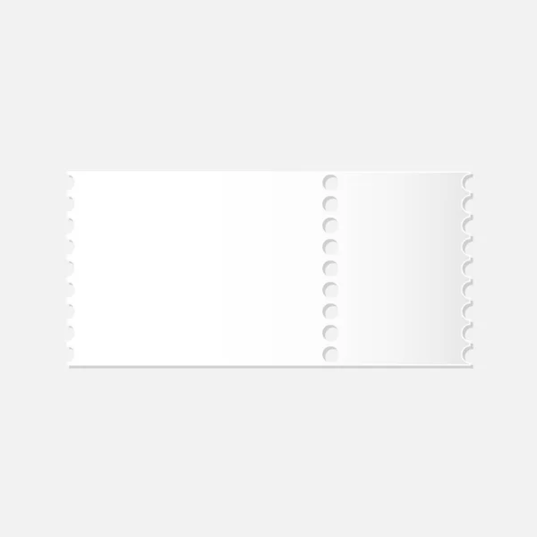 Реалистичный макет съемного чистого белого билета — стоковый вектор