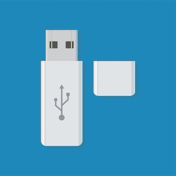 Memoria USB realista para el vector de conexión del dispositivo — Vector de stock