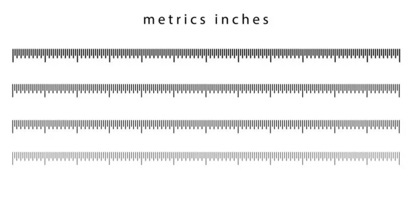 Conjunto de polegadas métricas de escalas métricas vetor — Vetor de Stock