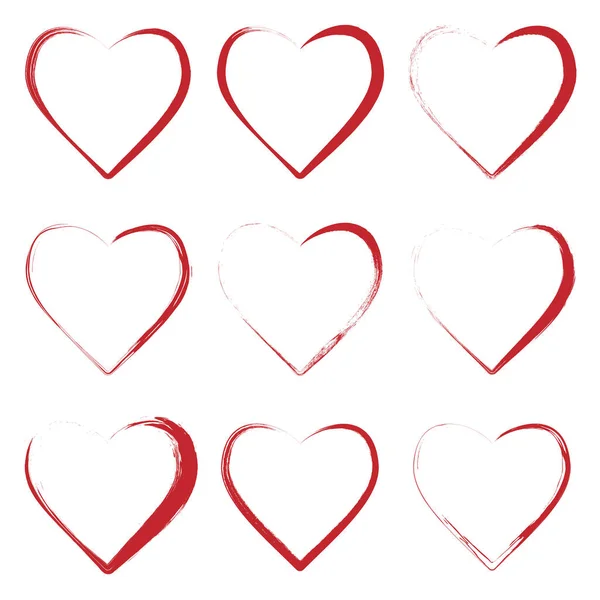 Set of hearts made with grunge brush — Stock Illustration Set of hearts made with grunge brush Royalty Free Stock Vectors