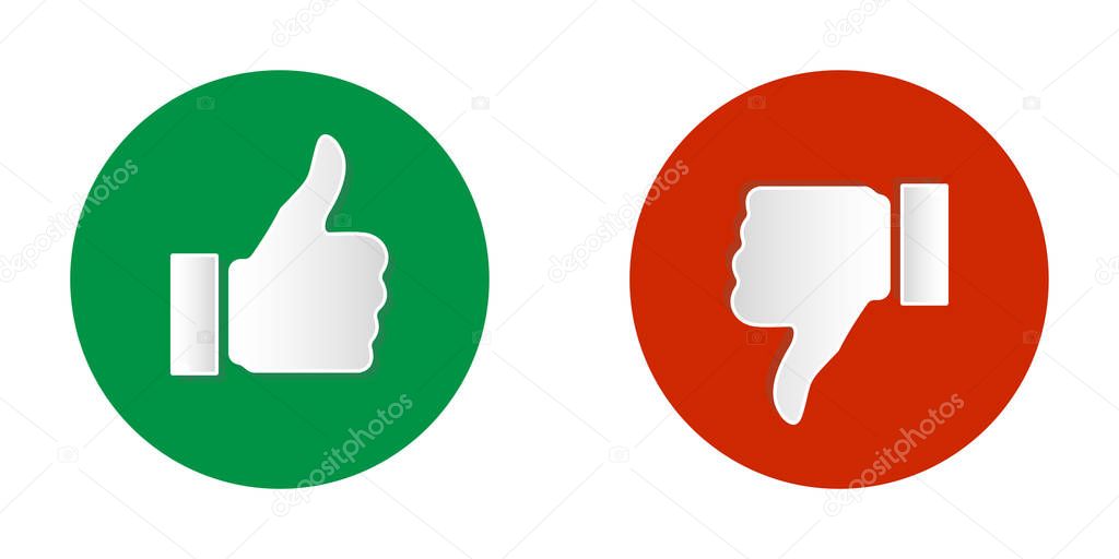 like and dislike colorful moden icons vector
