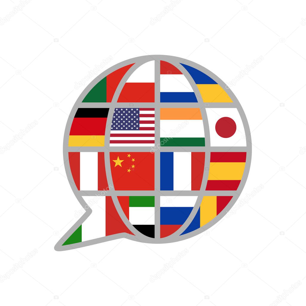 foreign language translation creative icon logo vector