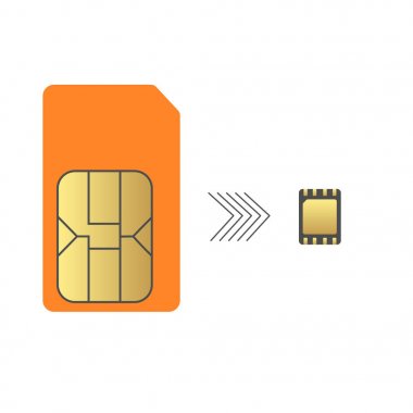 esim gömülü sim kart modern teknoloji vektörü