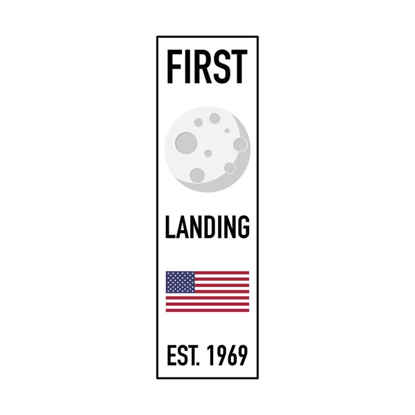 Moon first landing 1969 modern banner vector — Stock Vector