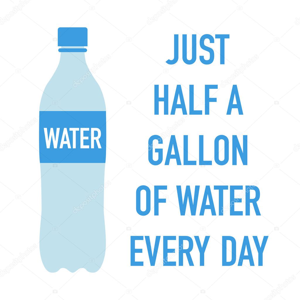 simple water bottle golden health rule vector