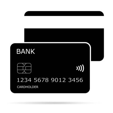 siyah ve simge kredi kartı vektör yazmak