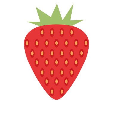 düz tasarım beyaz arka plan vektör çilek